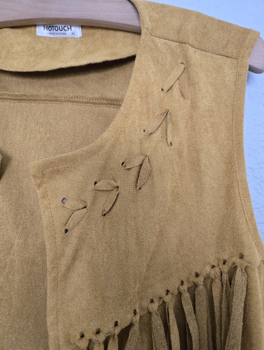 NWOT Faux Suede Fringe Vest - Picture 5 of 6